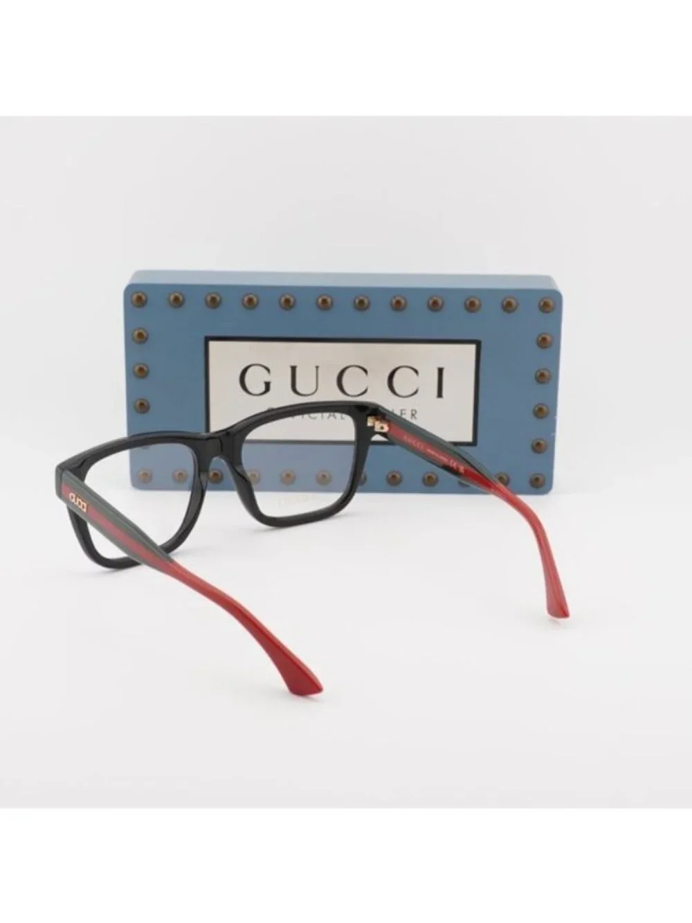 Gucci GG1870O 005 Square Eyeglasses 56mm - Black/Green/Red